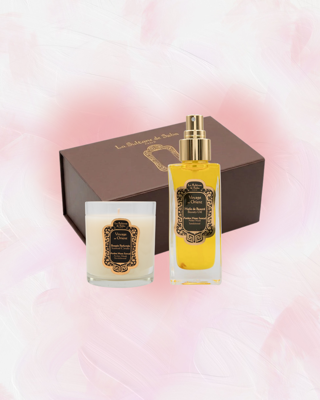 Valentine’s Special — набор Амбра, мускус, сандал: масло для тела + свеча